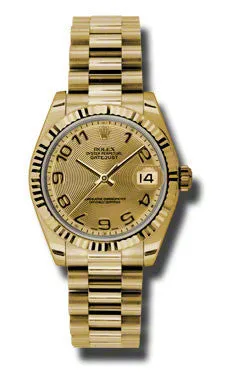 Rolex - Datejust 31mm - Gold President Yellow Gold - Fluted Bezel