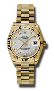 Rolex - Datejust 31mm - Gold President Yellow Gold - Fluted Bezel
