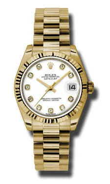Rolex - Datejust 31mm - Gold President Yellow Gold - Fluted Bezel