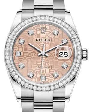 Rolex Datejust 36 White Gold/Steel Pink Jubilee Diamond Dial & Diamond Bezel Oyster Bracelet 126284RBR