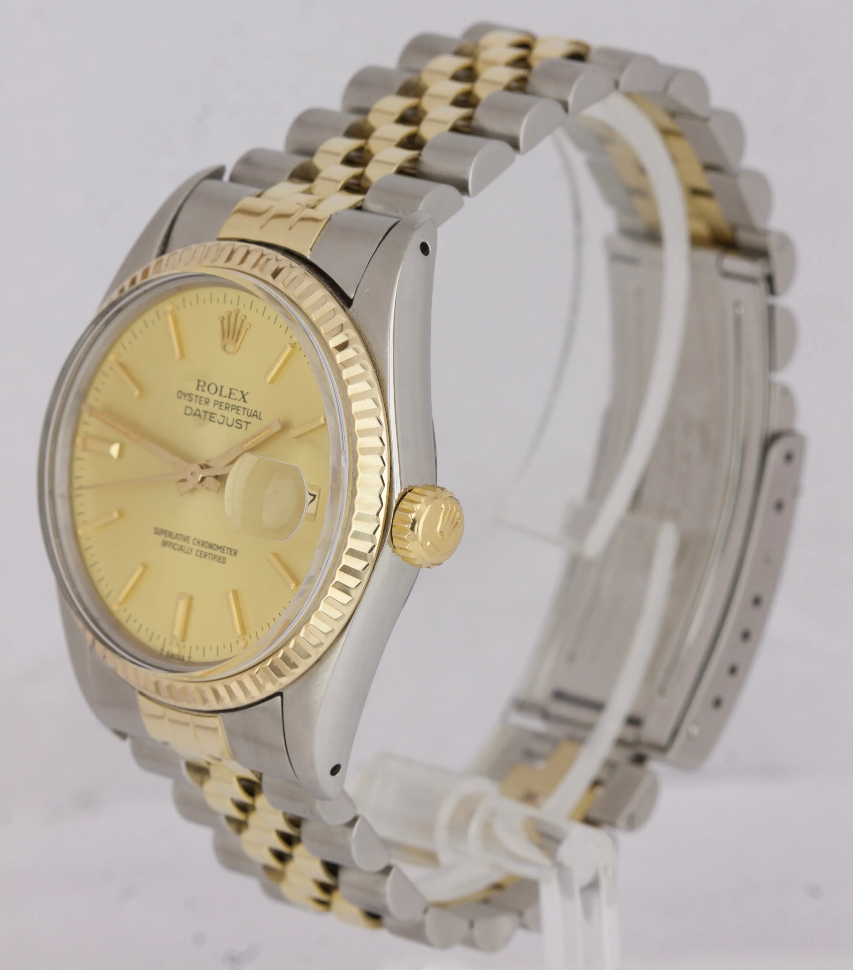 Rolex DateJust 36mm 16013 Two-Tone Yellow Gold Stainless Champagne Jubilee Watch
