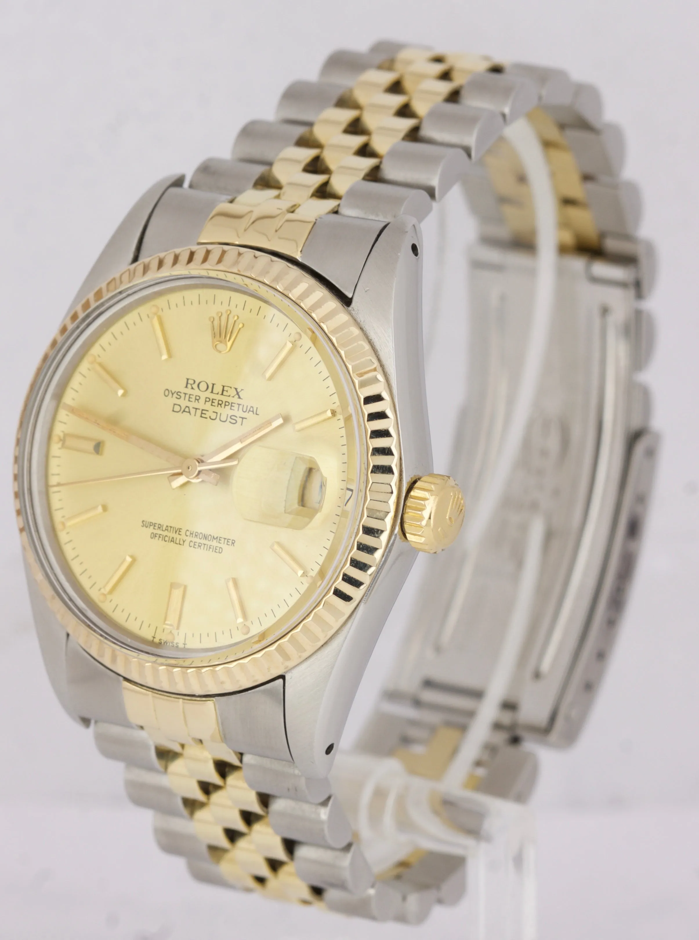 Rolex DateJust 36mm 16013 Two-Tone Yellow Gold Stainless Champagne Jubilee Watch