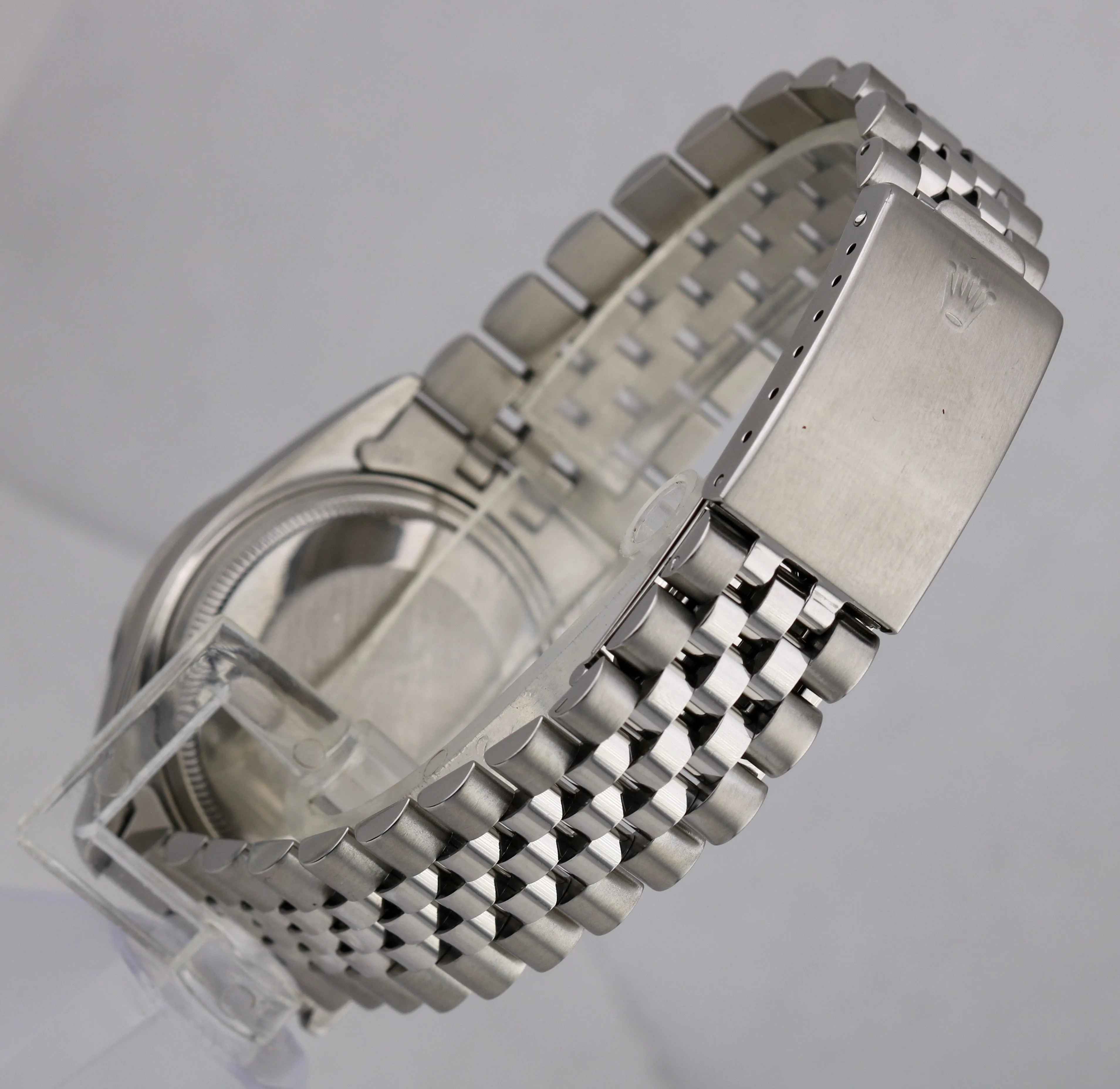 Rolex DateJust 36mm 16030 LINEN Stick Silver Stainless Steel Jubilee Watch