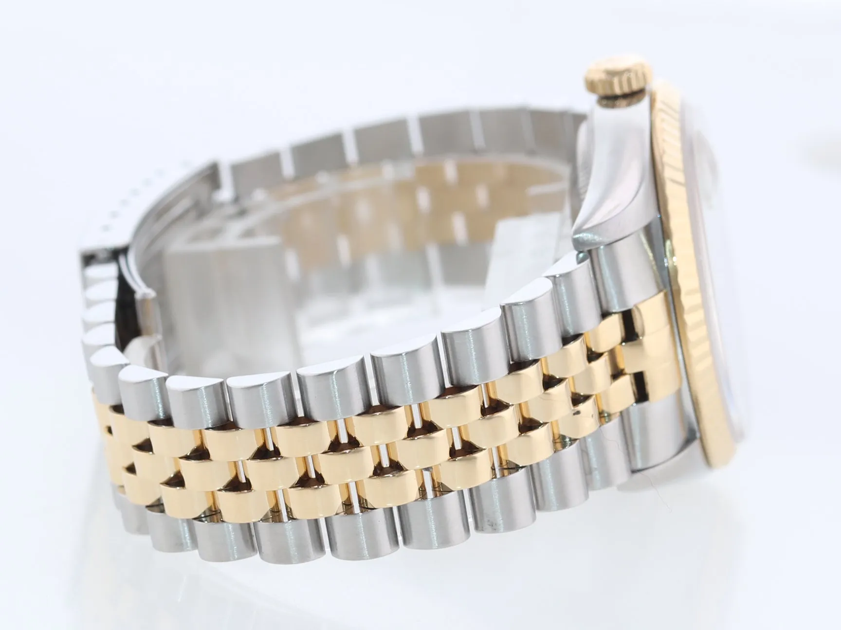 Rolex DateJust 36mm 16233 Two Tone 18k Gold Jubilee Champagne Roman Watch Box