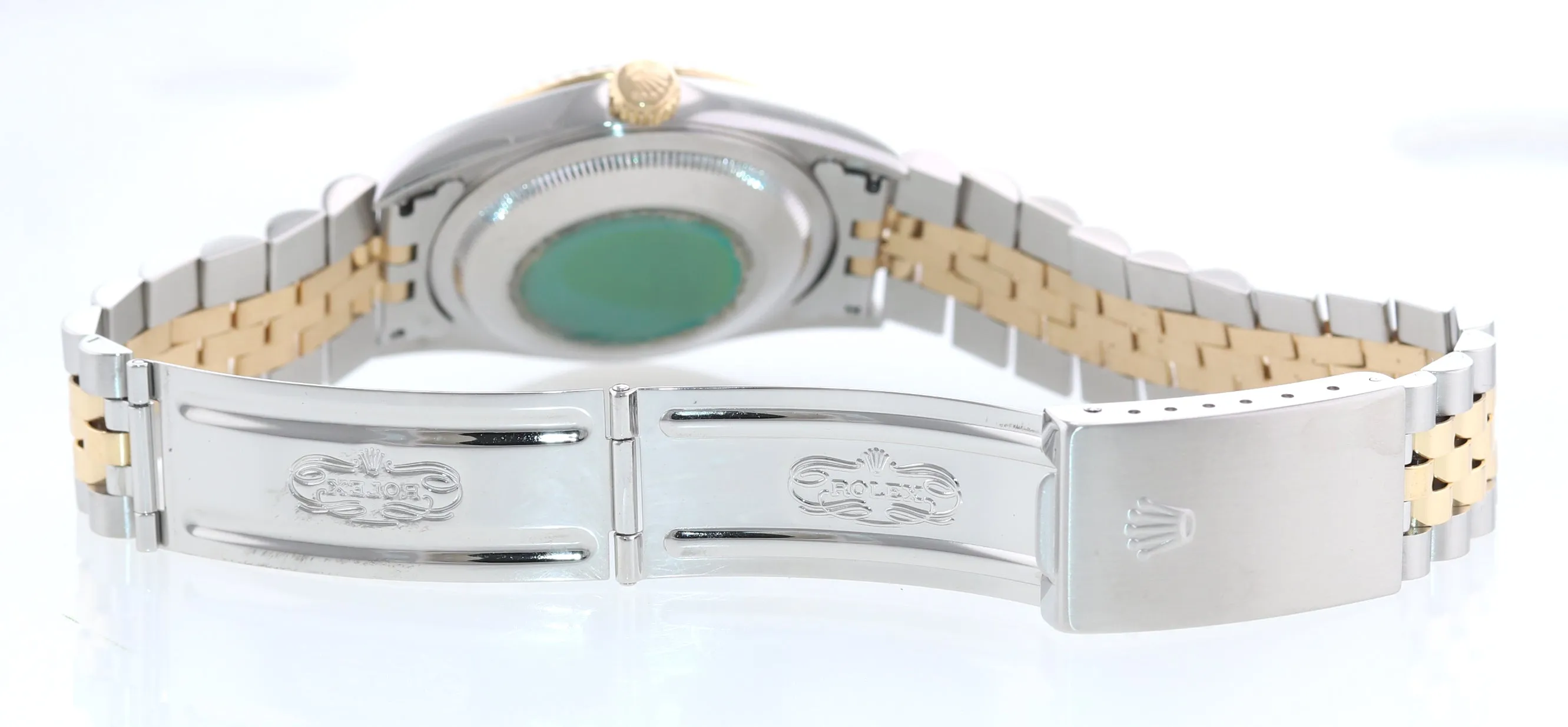 Rolex DateJust 36mm 16233 Two Tone 18k Gold Jubilee Champagne Roman Watch Box