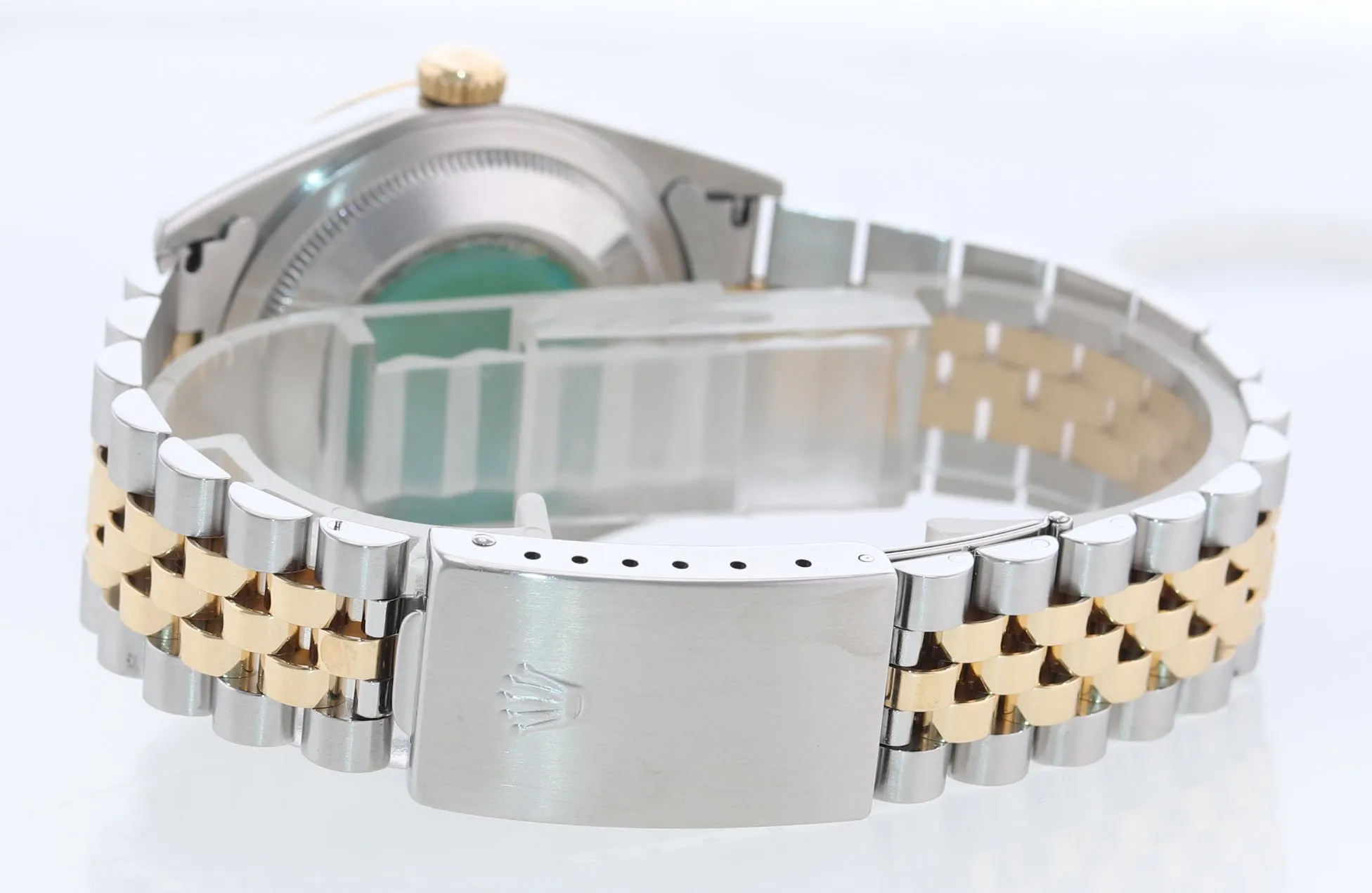 Rolex DateJust 36mm 16233 Two Tone 18k Gold Jubilee Champagne Roman Watch Box