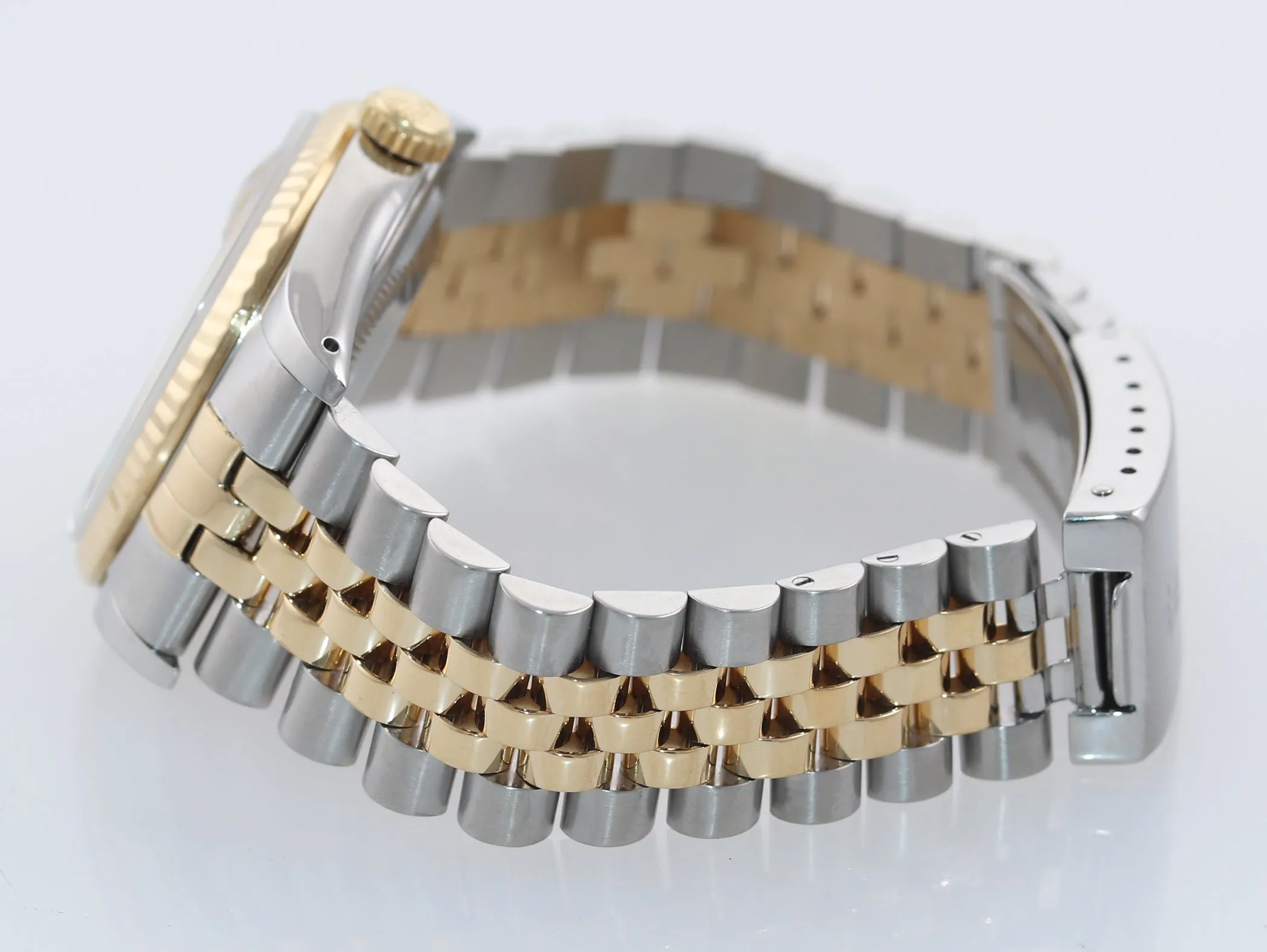 Rolex DateJust 36mm 16233 Two Tone 18k Gold Jubilee Champagne Stick Watch Box