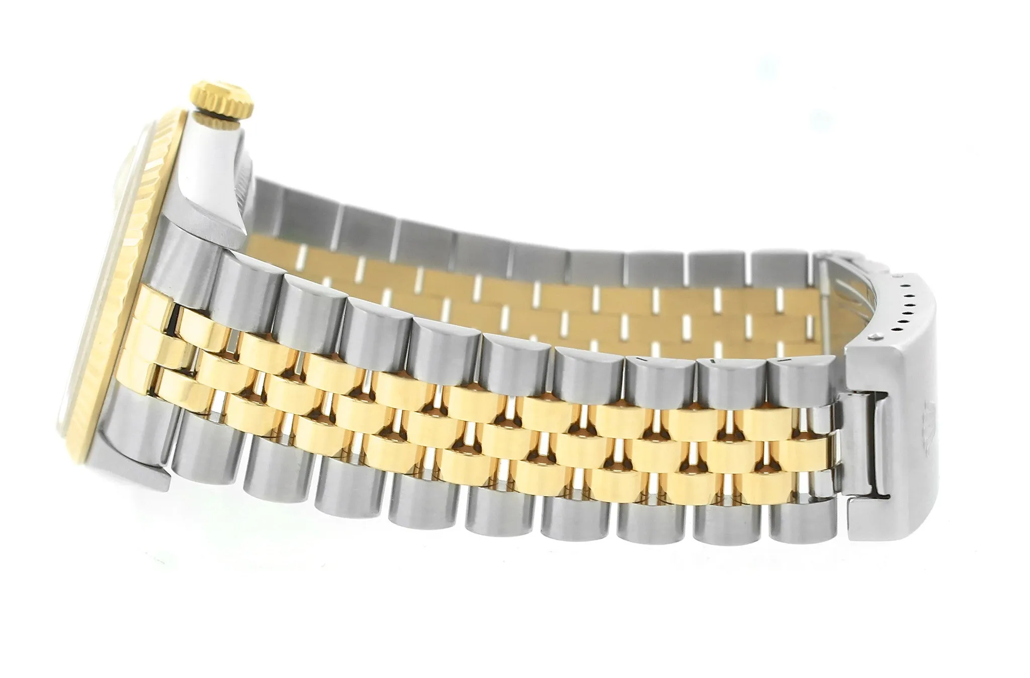 Rolex DateJust 36mm NO HOLES Two-Tone 18K Gold Champagne Jubilee Watch 16233