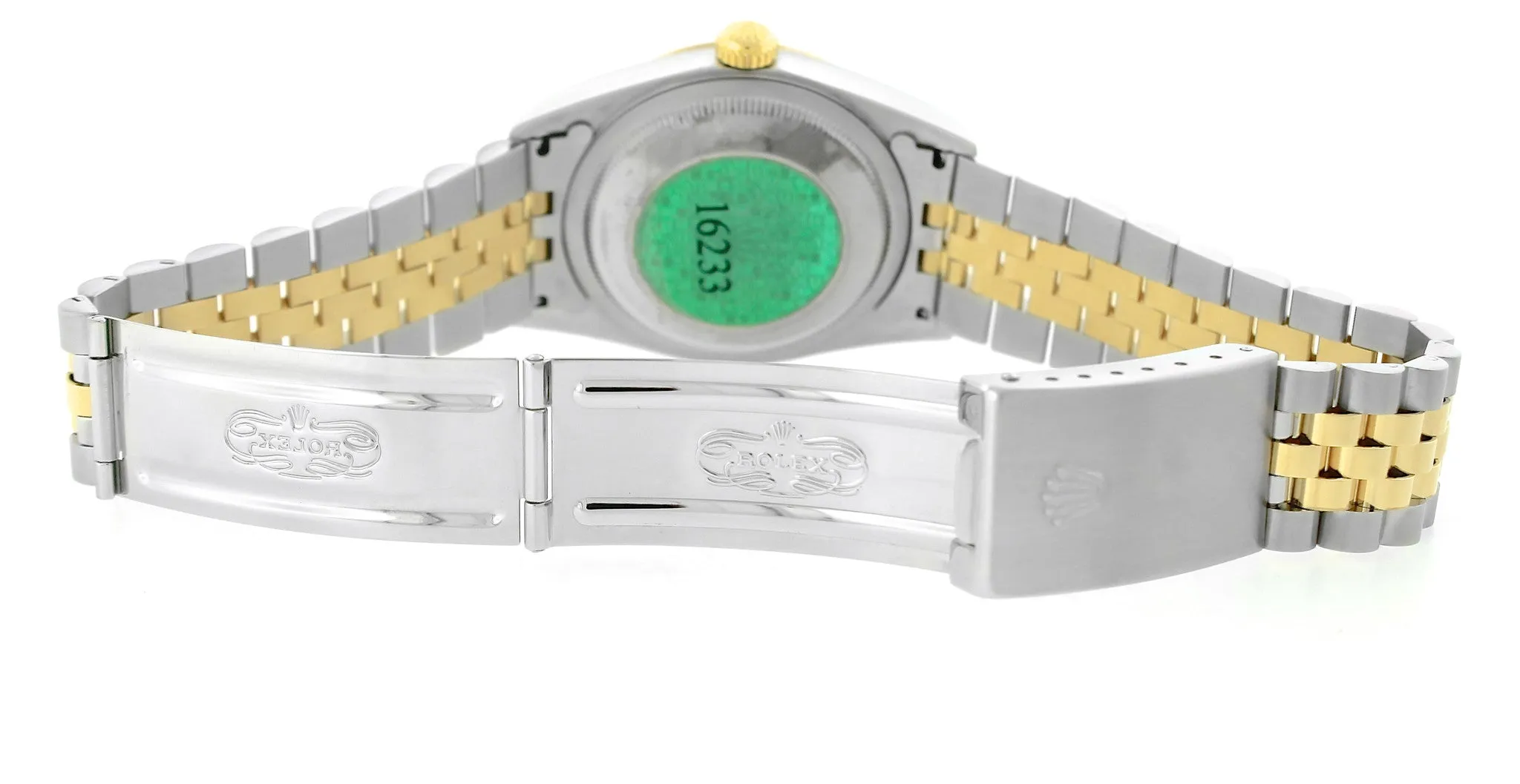 Rolex DateJust 36mm NO HOLES Two-Tone 18K Gold Champagne Jubilee Watch 16233