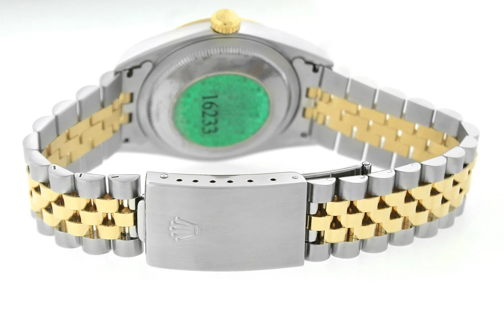 Rolex DateJust 36mm NO HOLES Two-Tone 18K Gold Champagne Jubilee Watch 16233