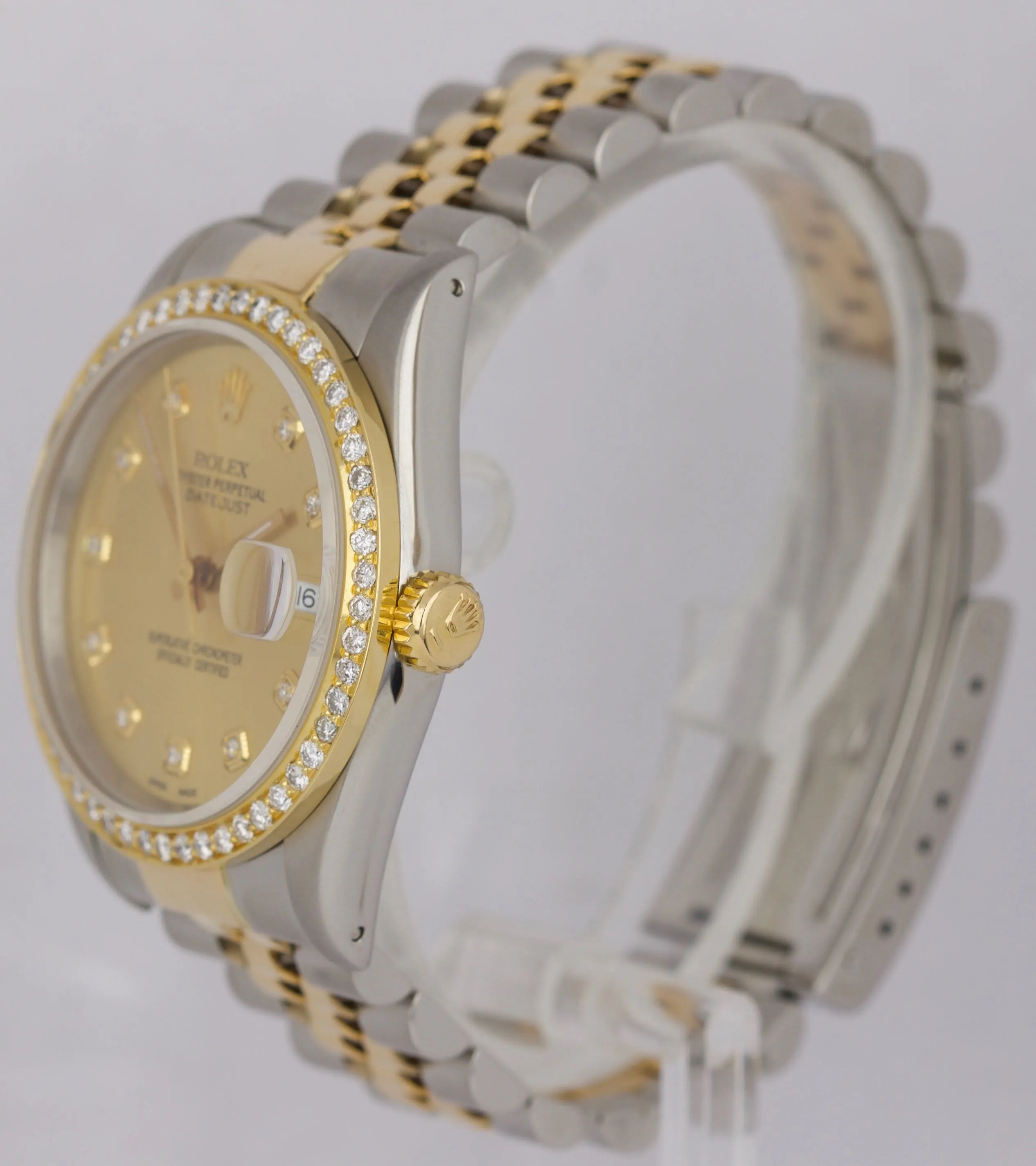 Rolex DateJust 36mm Two-Tone Diamond Champagne Stainless Jubilee Watch 16233