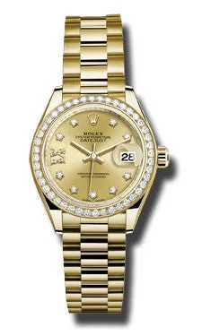Rolex - Datejust Lady 28 Yellow Gold - Diamond Bezel