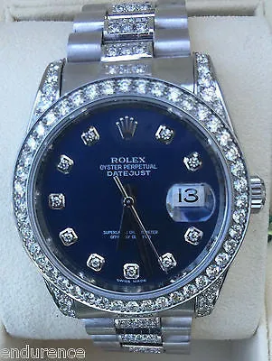 ROLEX DATEJUST PRESIDENT CUSTOM DIAMOMD BRACELET & BEZEL STAINLESS STEEL 16200