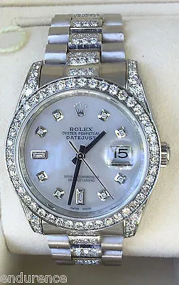 ROLEX DATEJUST PRESIDENT DIAMOMD BRACELET BEZEL MOTHER OF PEARL DIAL 16200