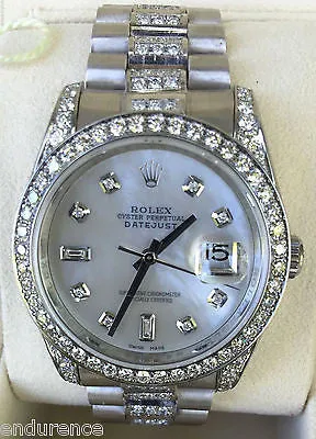 ROLEX DATEJUST PRESIDENT DIAMOMD BRACELET BEZEL MOTHER OF PEARL DIAL 16200