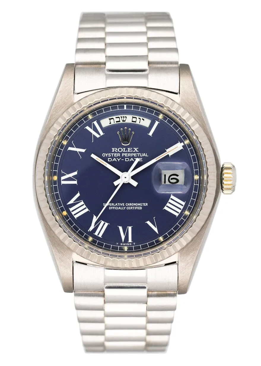 Rolex Day-Date 1803 Blue Dial 18K White Gold Mens Watch