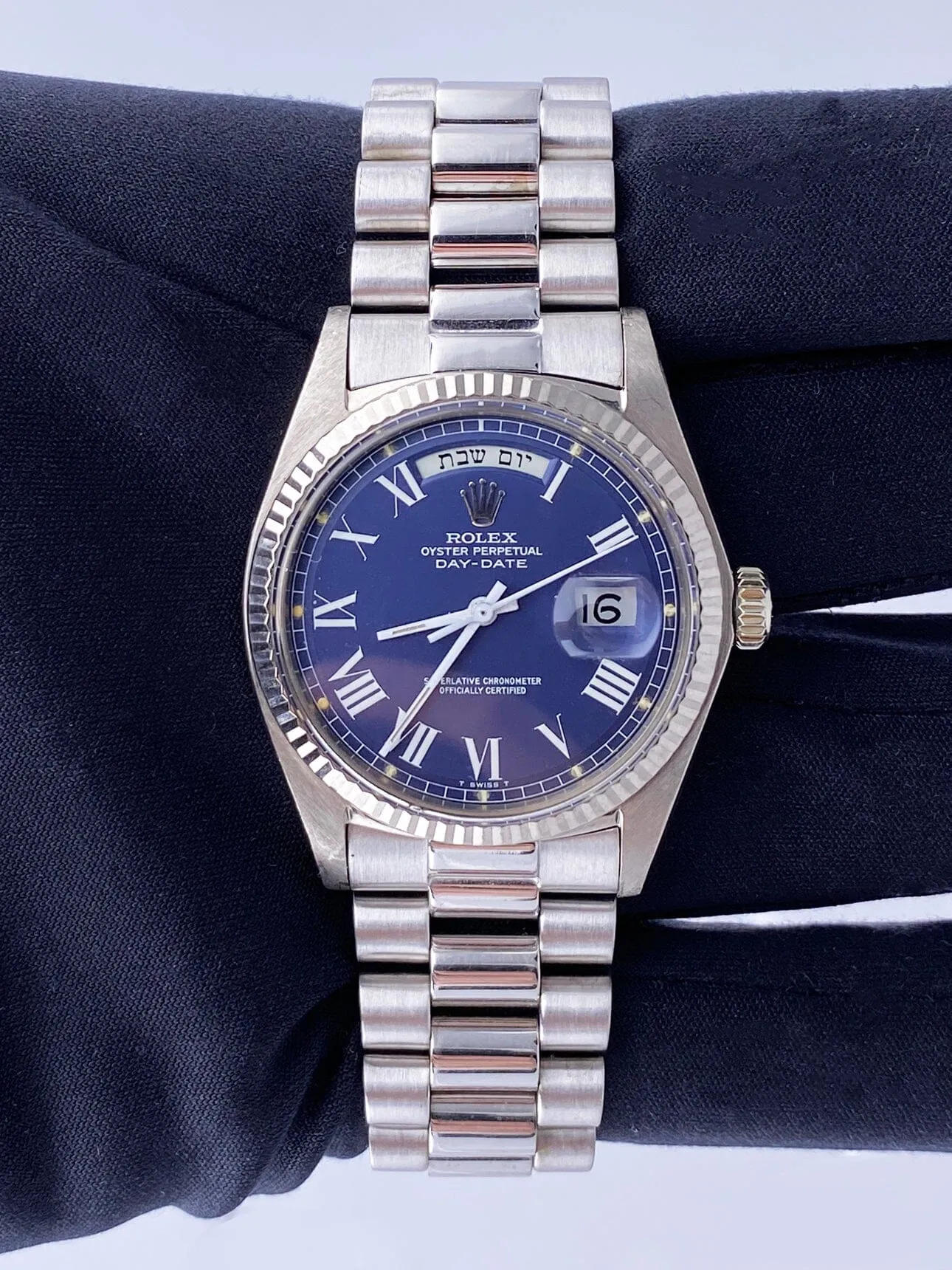 Rolex Day-Date 1803 Blue Dial 18K White Gold Mens Watch