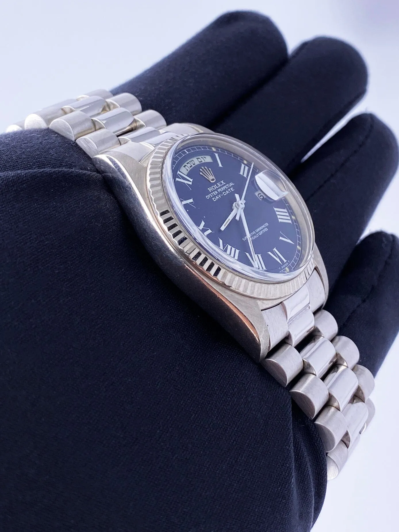 Rolex Day-Date 1803 Blue Dial 18K White Gold Mens Watch