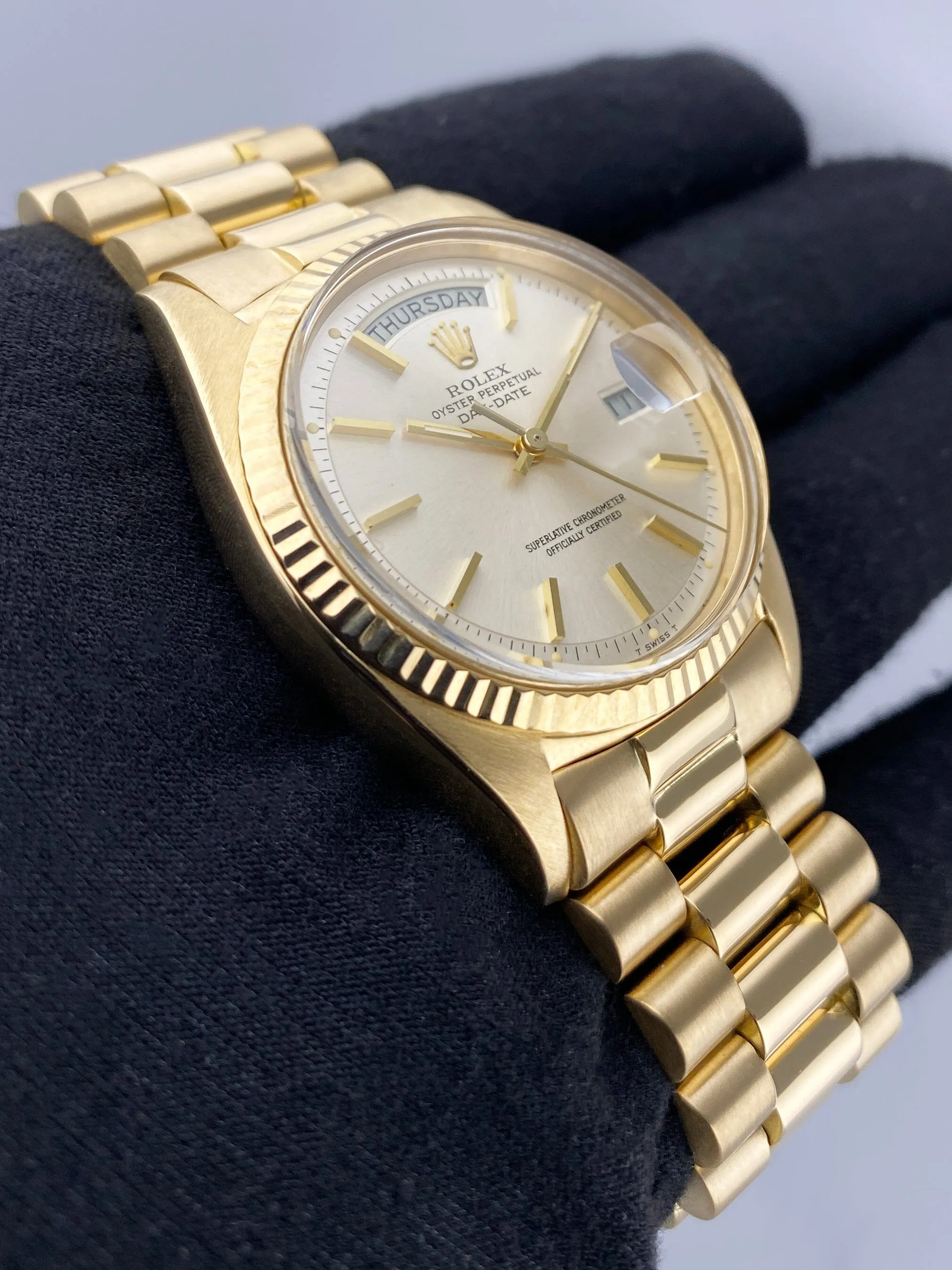 Rolex Day Date 1803 Silver Dial 18K Yellow Gold Mens Watch