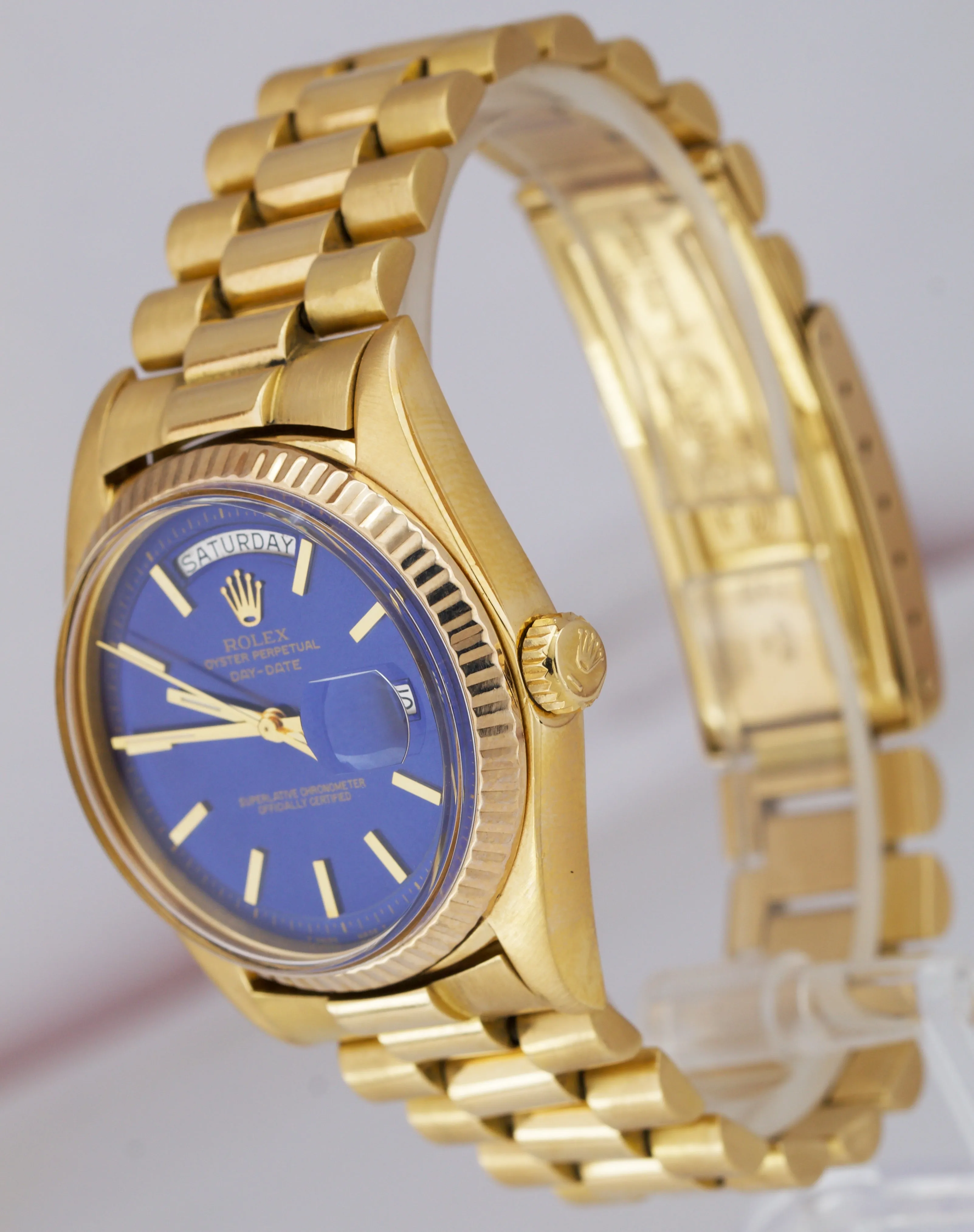 Rolex Day-Date President 1803 Pie-Pan Blue 36mm 18K Yellow Gold Watch 18038