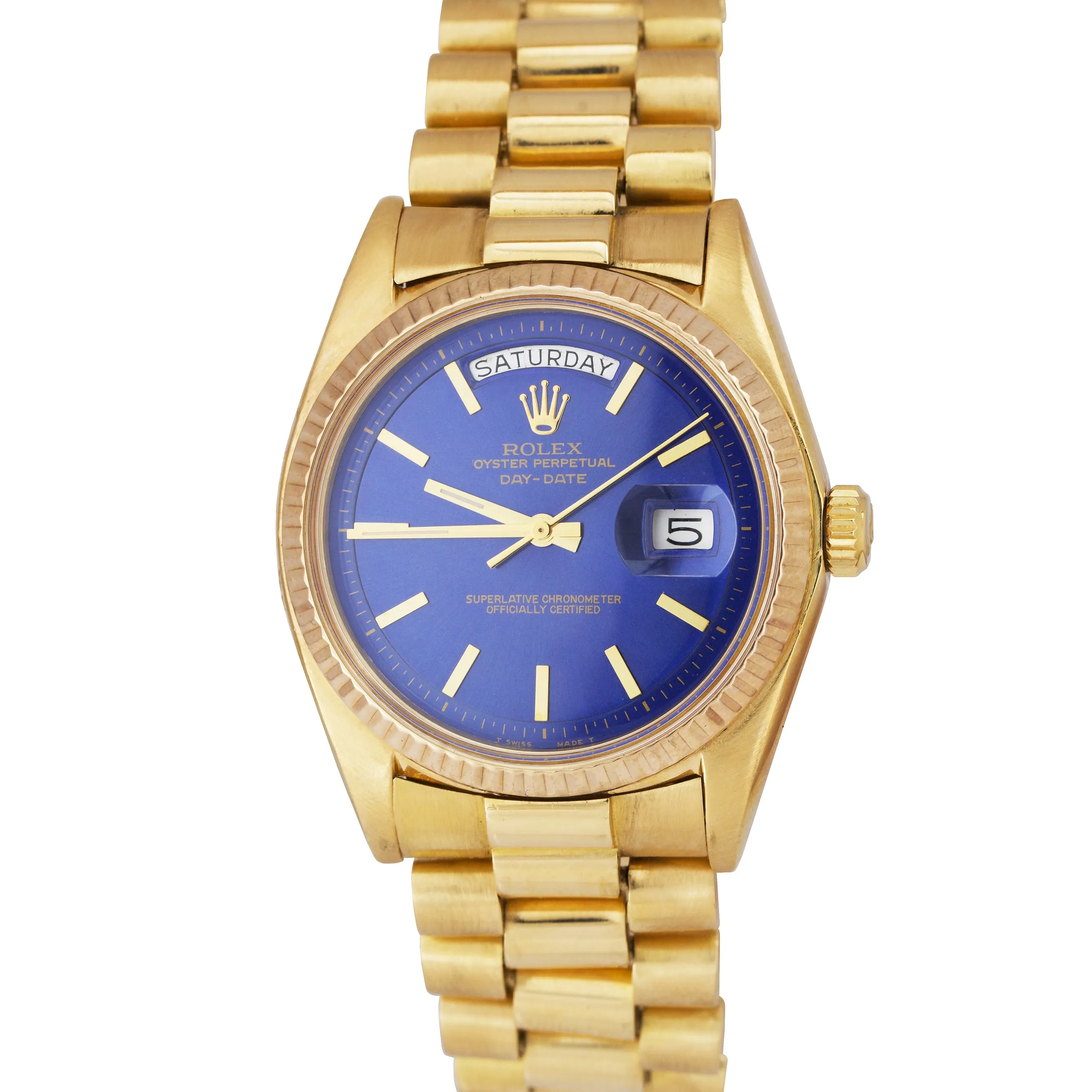 Rolex Day-Date President 1803 Pie-Pan Blue 36mm 18K Yellow Gold Watch 18038