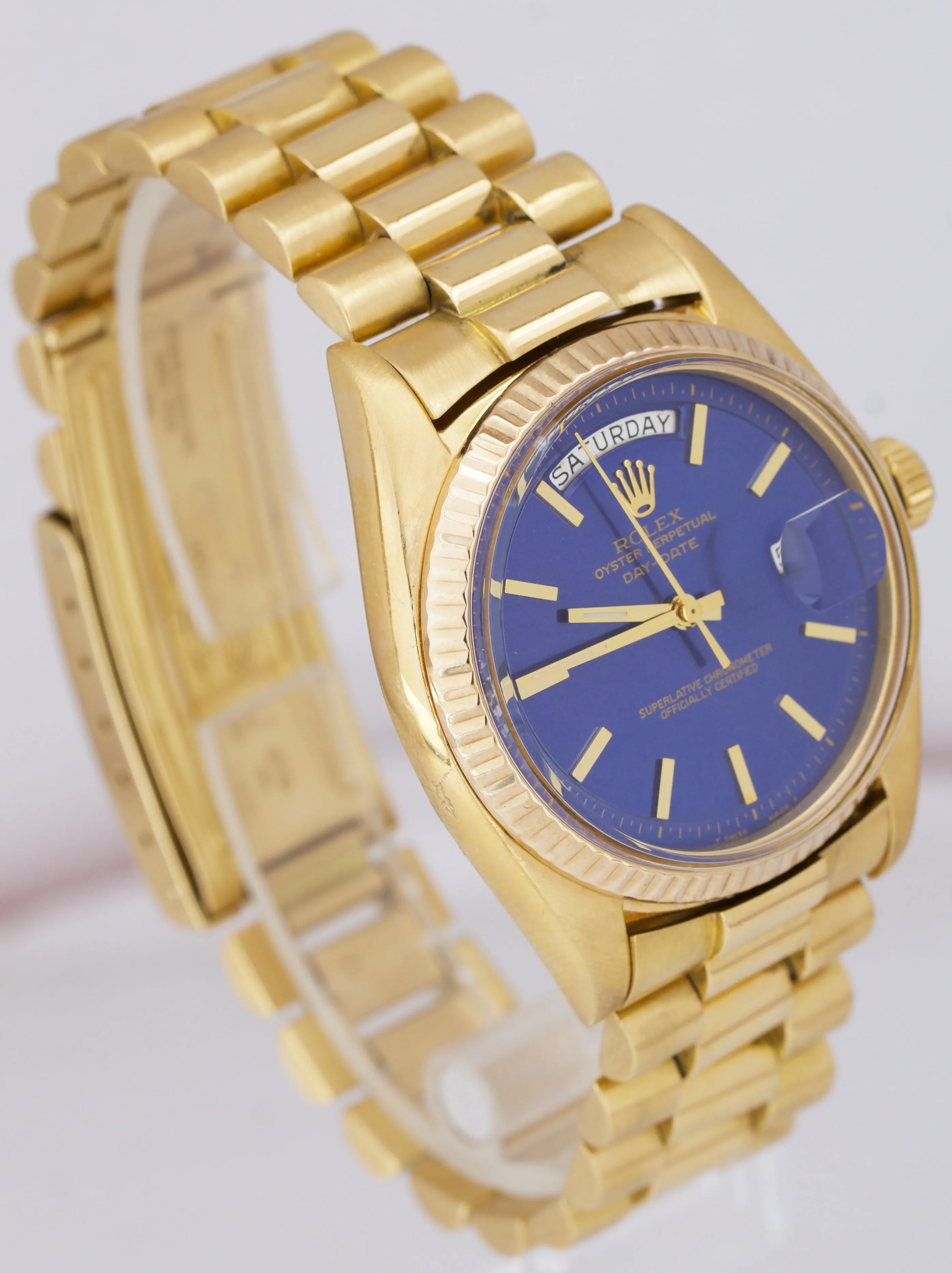 Rolex Day-Date President 1803 Pie-Pan Blue 36mm 18K Yellow Gold Watch 18038