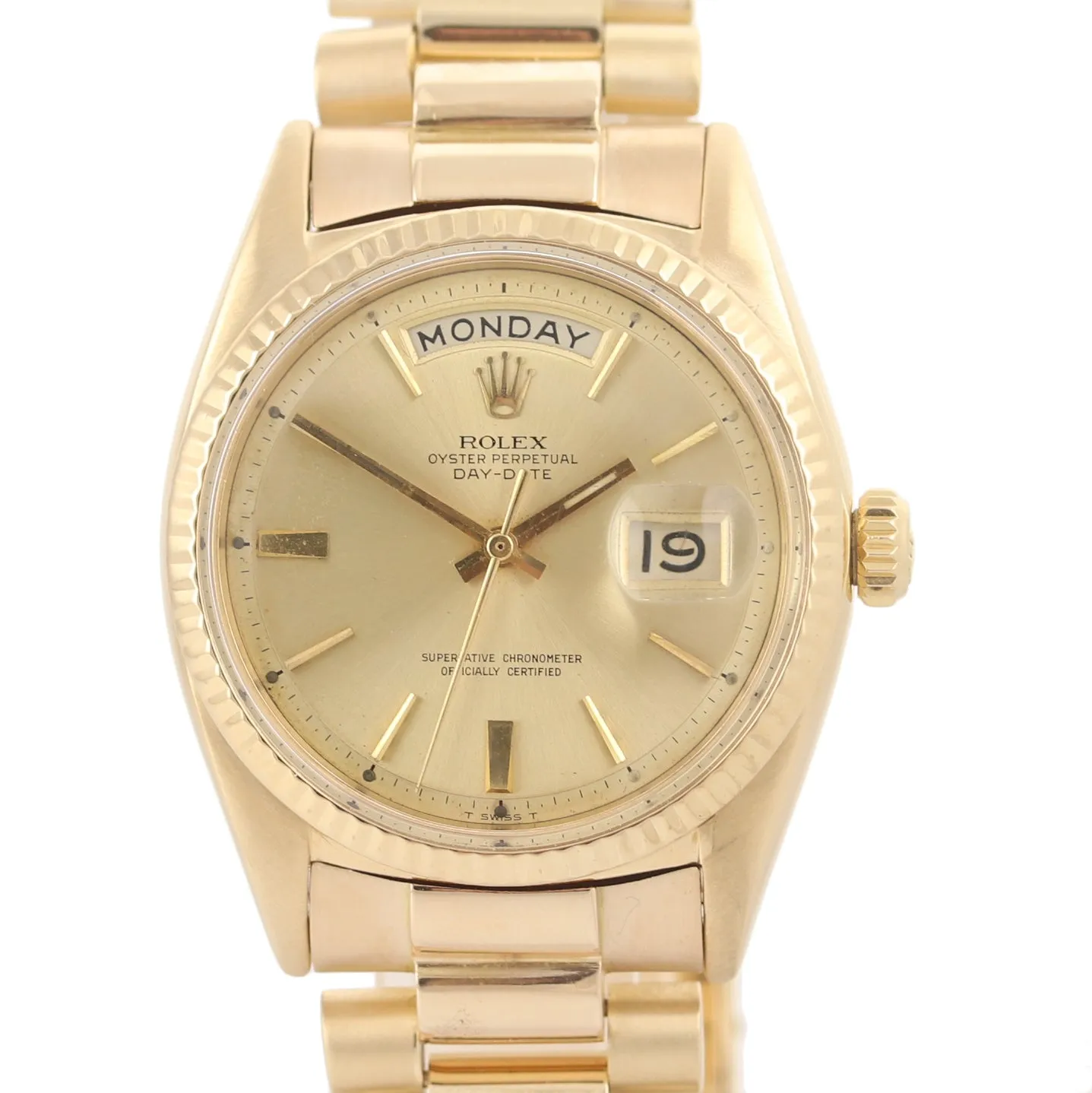 Rolex Day-Date President 36mm 1803 Champagne 18K Yellow Gold Band Watch 18038
