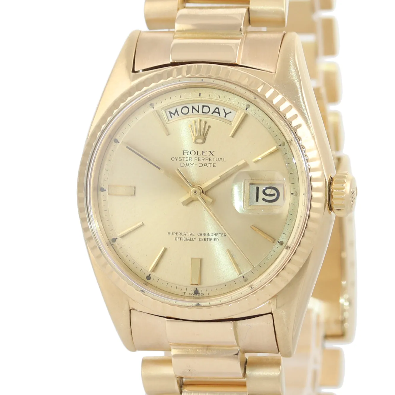 Rolex Day-Date President 36mm 1803 Champagne 18K Yellow Gold Band Watch 18038