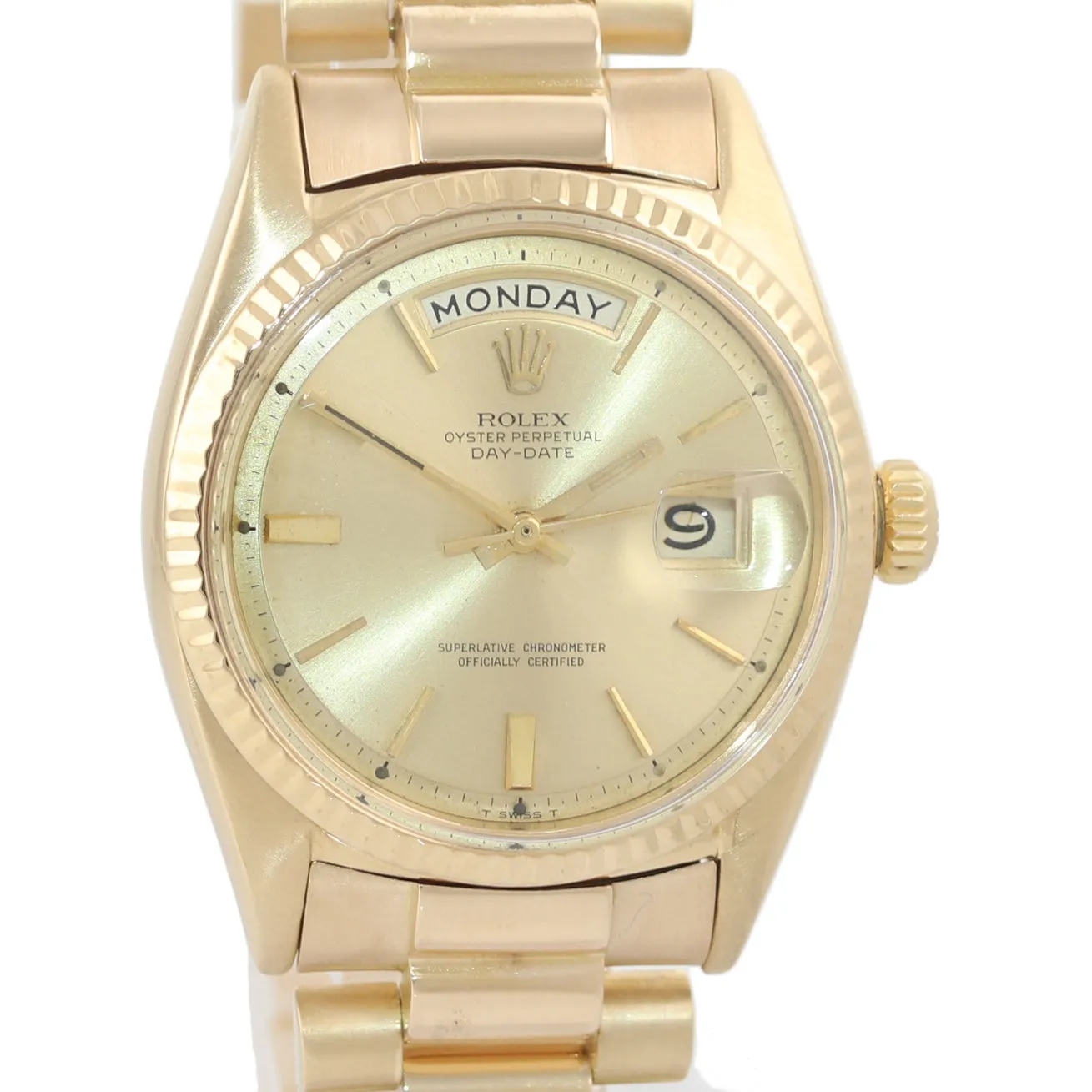 Rolex Day-Date President 36mm 1803 Champagne 18K Yellow Gold Band Watch 18038
