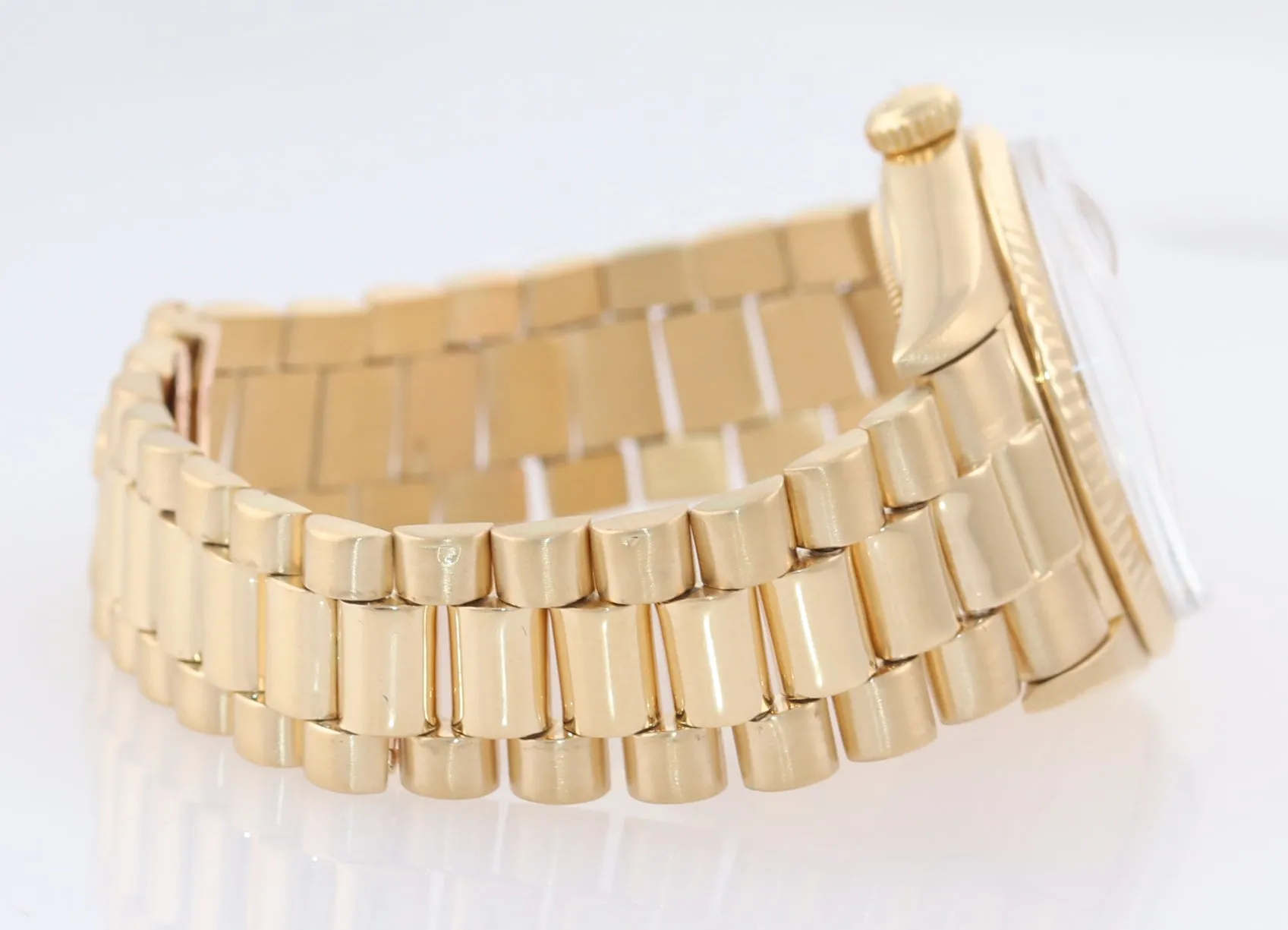 Rolex Day-Date President 36mm 1803 Yellow Gold 36mm White Stick Pie Pan Watch
