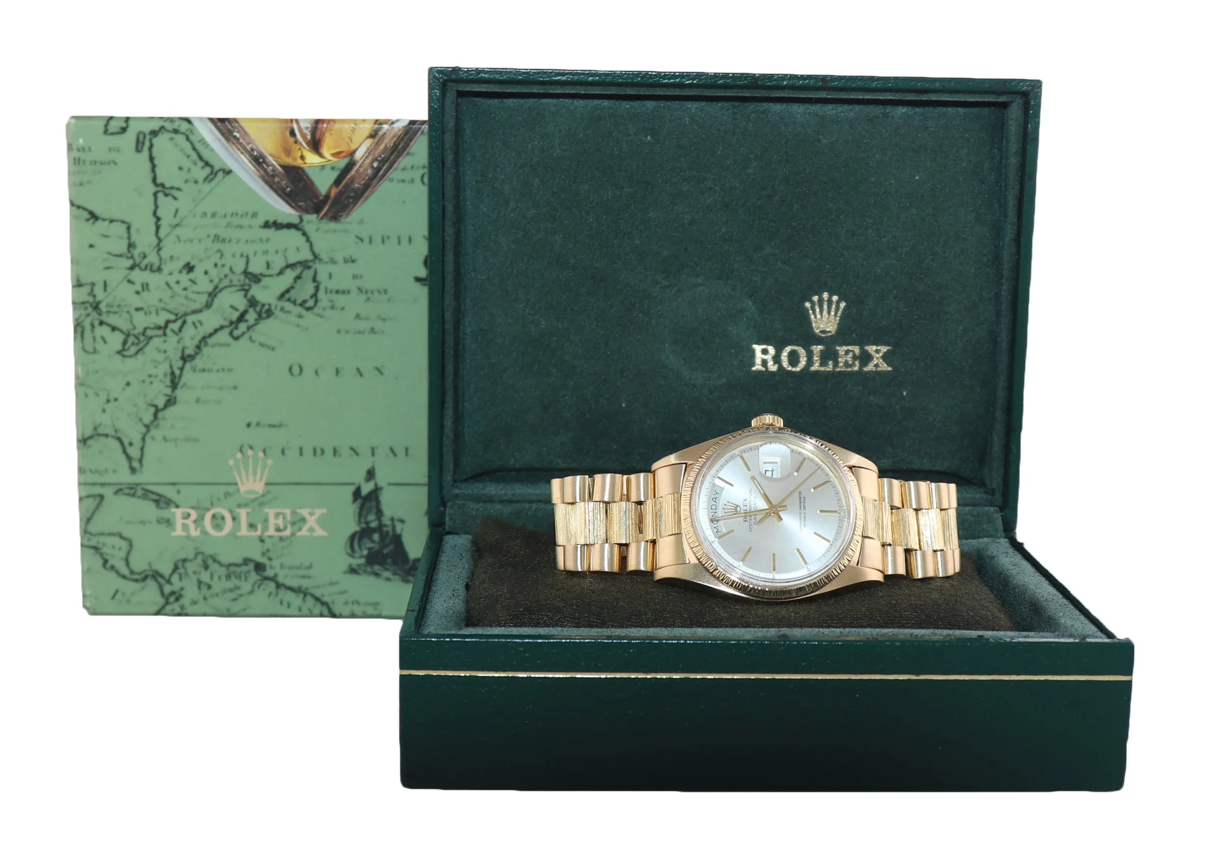 Rolex Day-Date President 36mm 1807 Champagne 18K Yellow Gold Bark Watch 18038