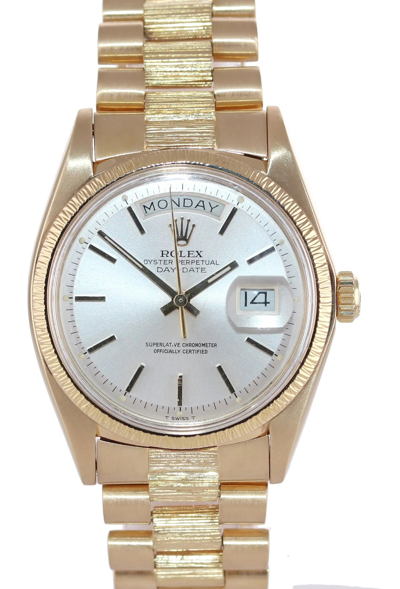 Rolex Day-Date President 36mm 1807 Champagne 18K Yellow Gold Bark Watch 18038