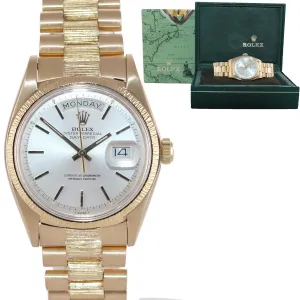 Rolex Day-Date President 36mm 1807 Champagne 18K Yellow Gold Bark Watch 18038