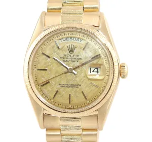 Rolex Day-Date President 36mm 1807 Champagne 18K Yellow Gold Bark Watch 18038