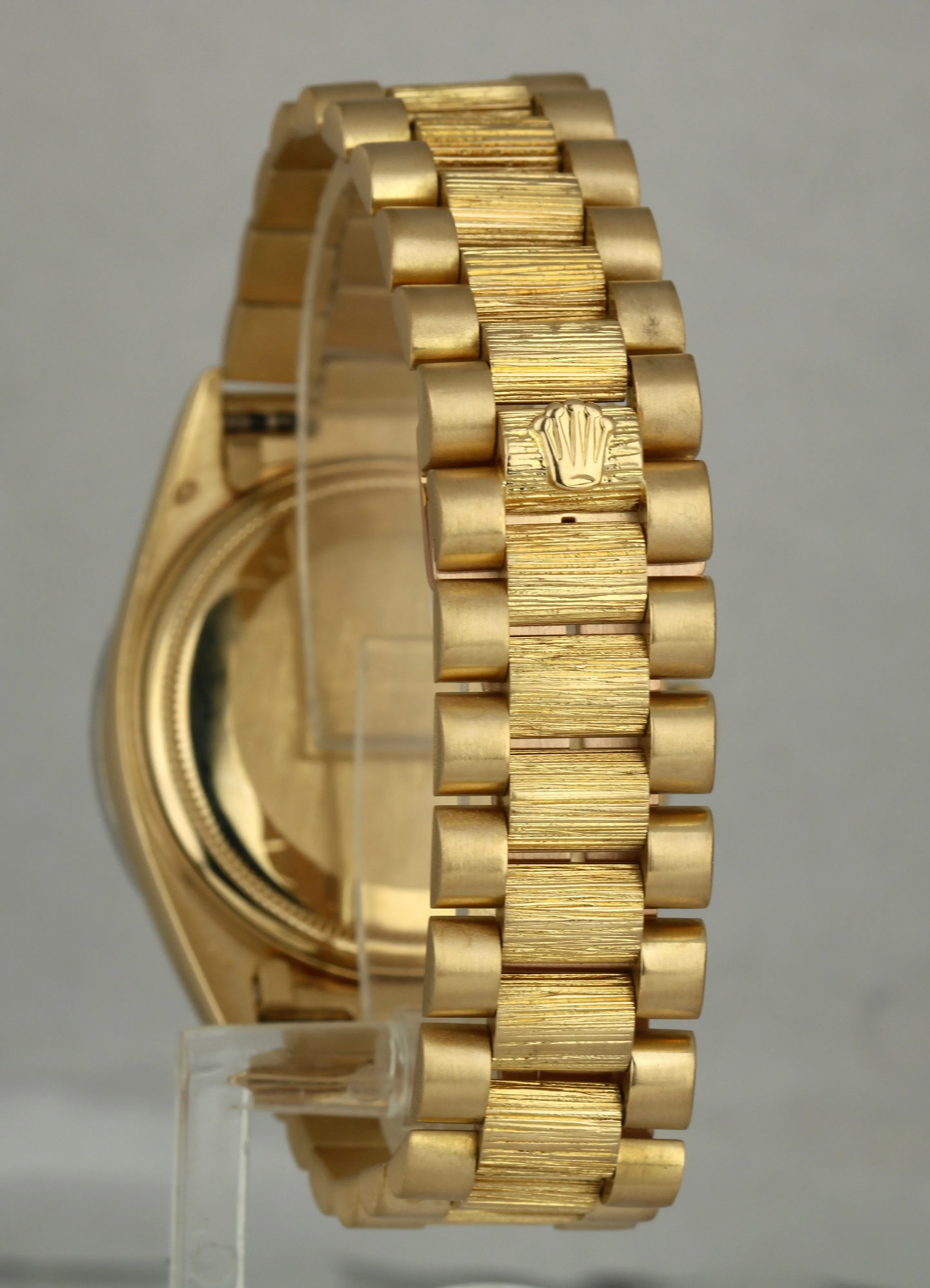 Rolex Day-Date President 36mm 18078 Bark 18K Gold Diamond Bezel Watch 18038