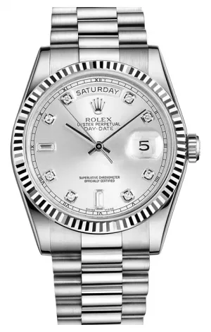 Rolex - Day-Date President White Gold - Fluted Bezel