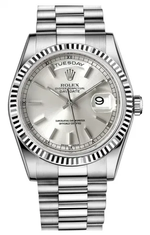Rolex - Day-Date President White Gold - Fluted Bezel