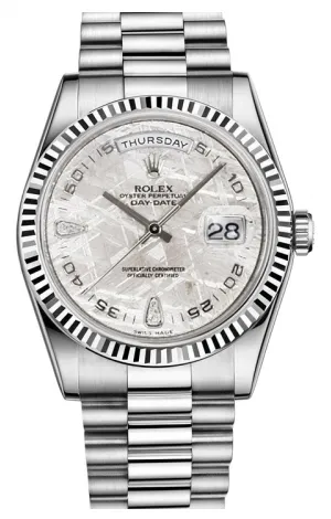Rolex - Day-Date President White Gold - Fluted Bezel