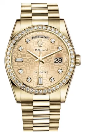 Rolex - Day-Date President Yellow Gold - 52 Diamond Bezel - President