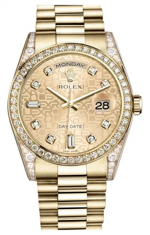 Rolex - Day-Date President Yellow Gold - 52 Diamond Bezel - President