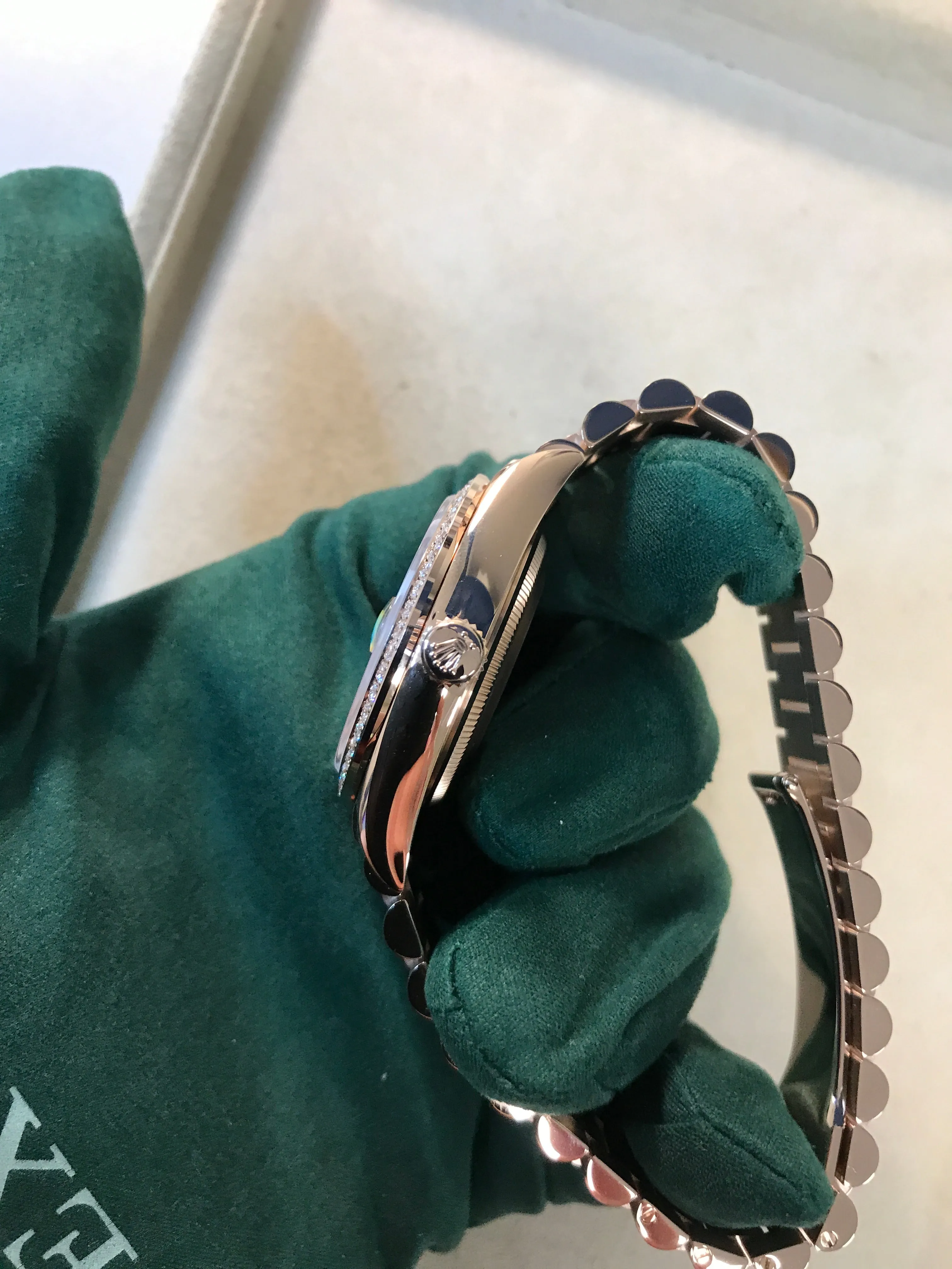 Rolex DayDate 36 Everose Gold & Diamond President Slate (128345RBR-0052)