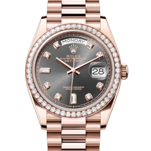 Rolex DayDate 36 Everose Gold & Diamond President Slate (128345RBR-0052)