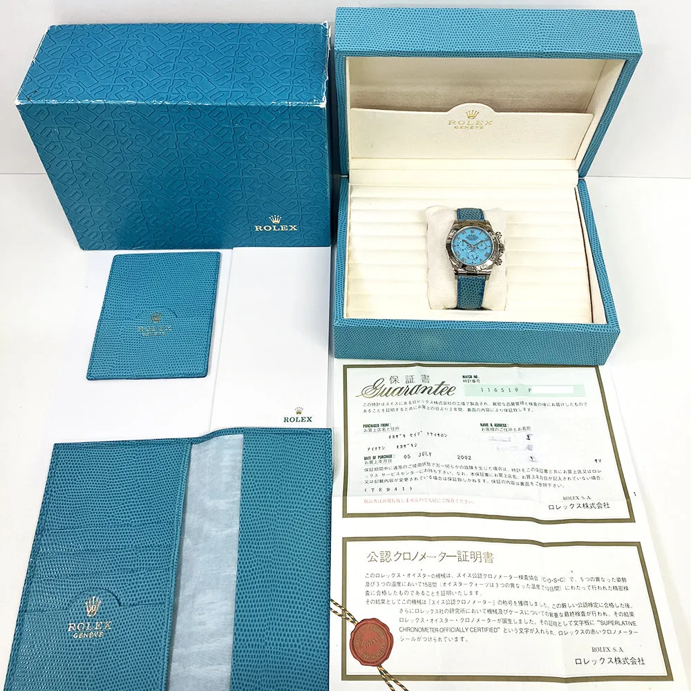 Rolex Daytona 116519 Turquoise Roman Dial Jul 2002