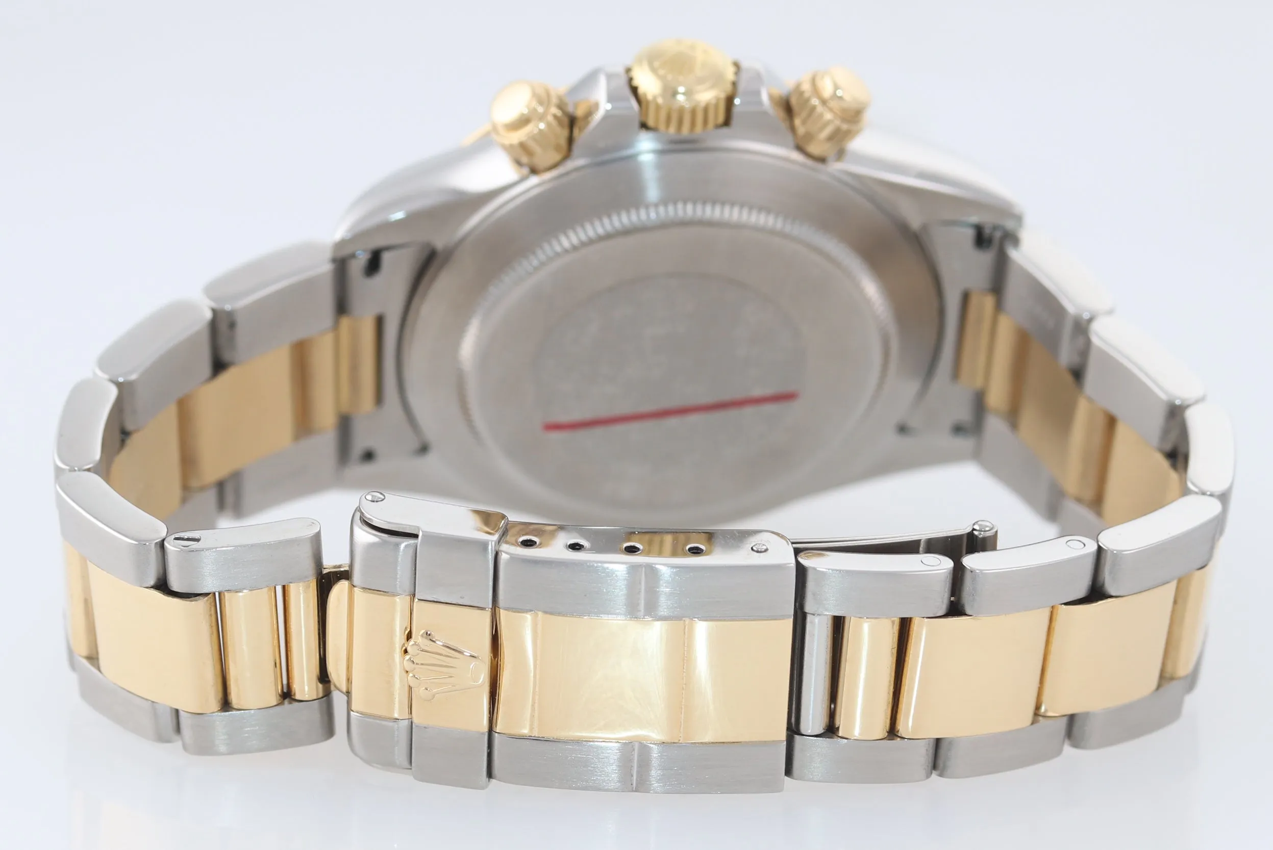 Rolex Daytona 16523 Black Dial Zenith 18k Gold Steel Two Tone Chrono Watch Box