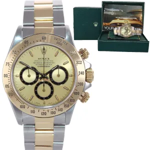 Rolex Daytona 16523 Zenith Champagne yellow gold steel Two Tone Inverted 6 Watch