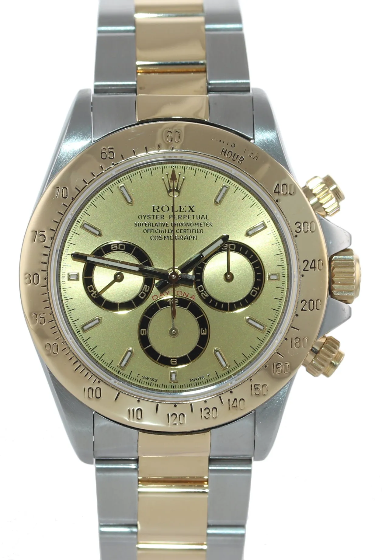 Rolex Daytona 16523 Zenith Champagne yellow gold steel Two Tone Watch box