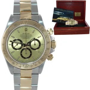 Rolex Daytona 16523 Zenith Champagne yellow gold steel Two Tone Watch box