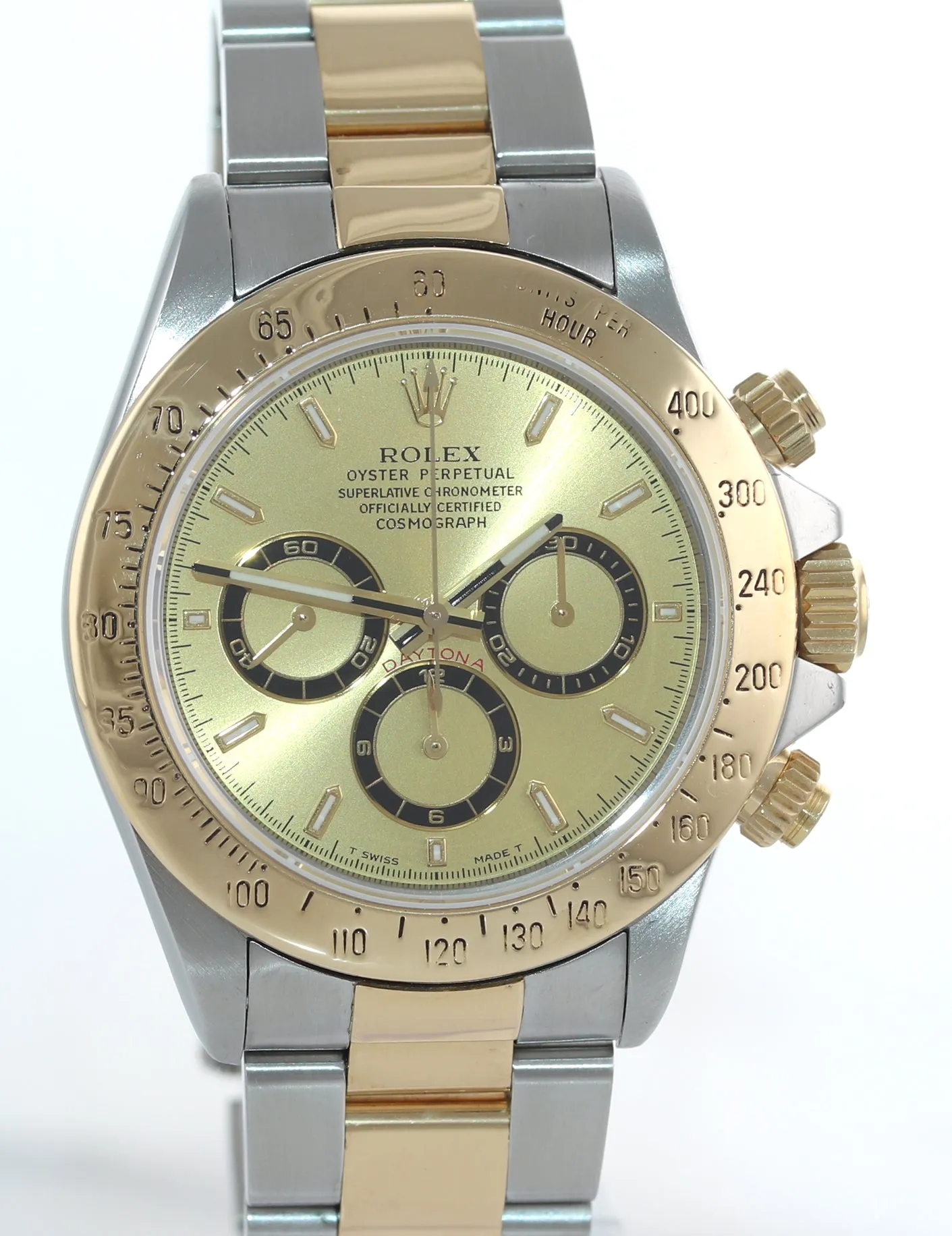 Rolex Daytona 16523 Zenith Champagne yellow gold steel Two Tone Watch box