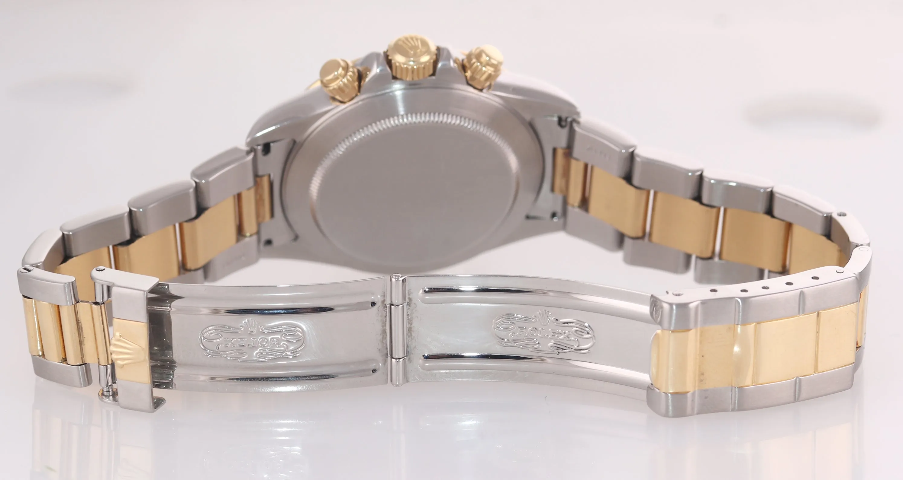 Rolex Daytona Zenith Inverted 6 Champagne Diamond 16523 18k Gold Steel Watch