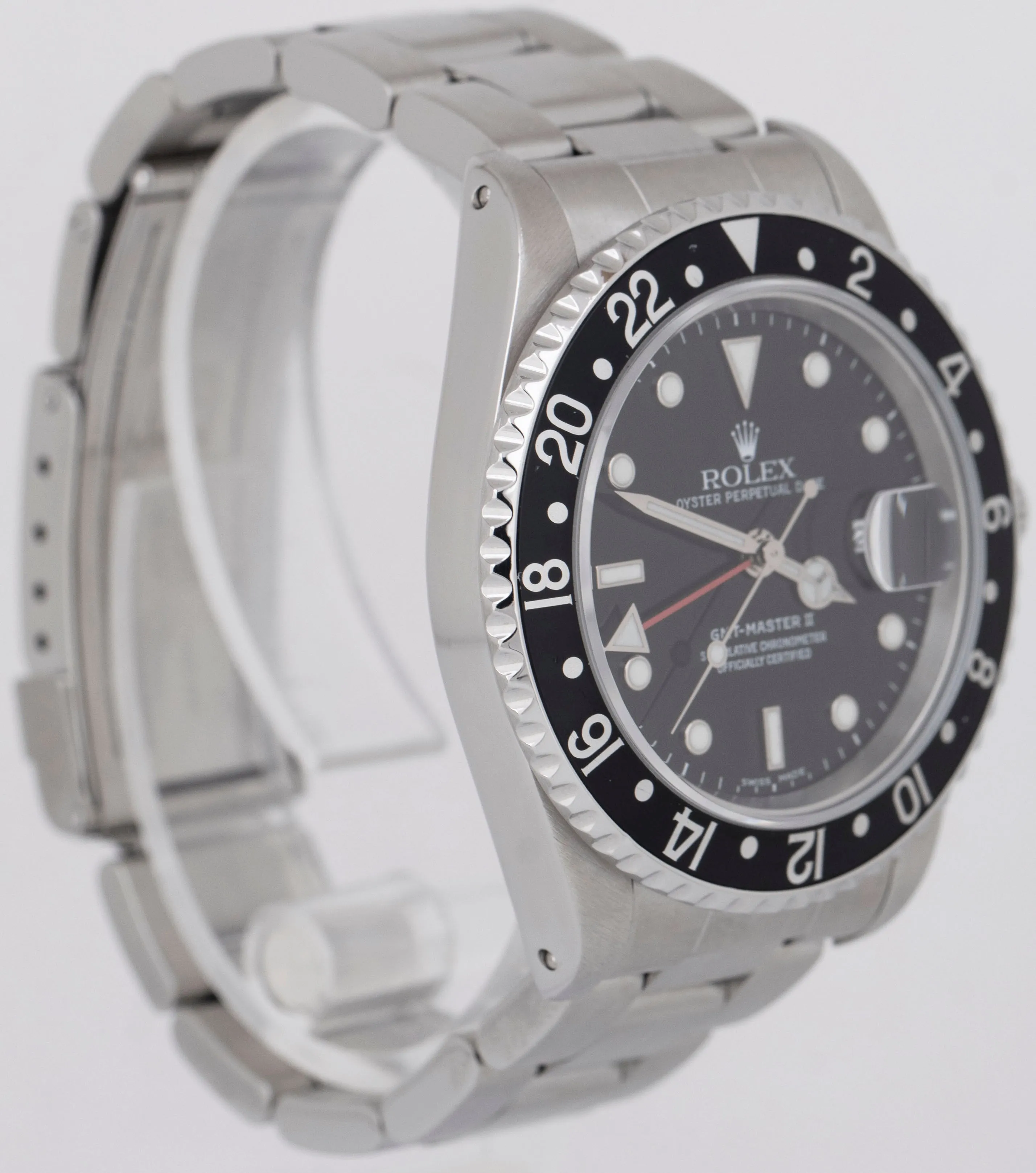 Rolex GMT-Master II 40mm Black Stainless Steel Date Automatic Oyster Watch 16710
